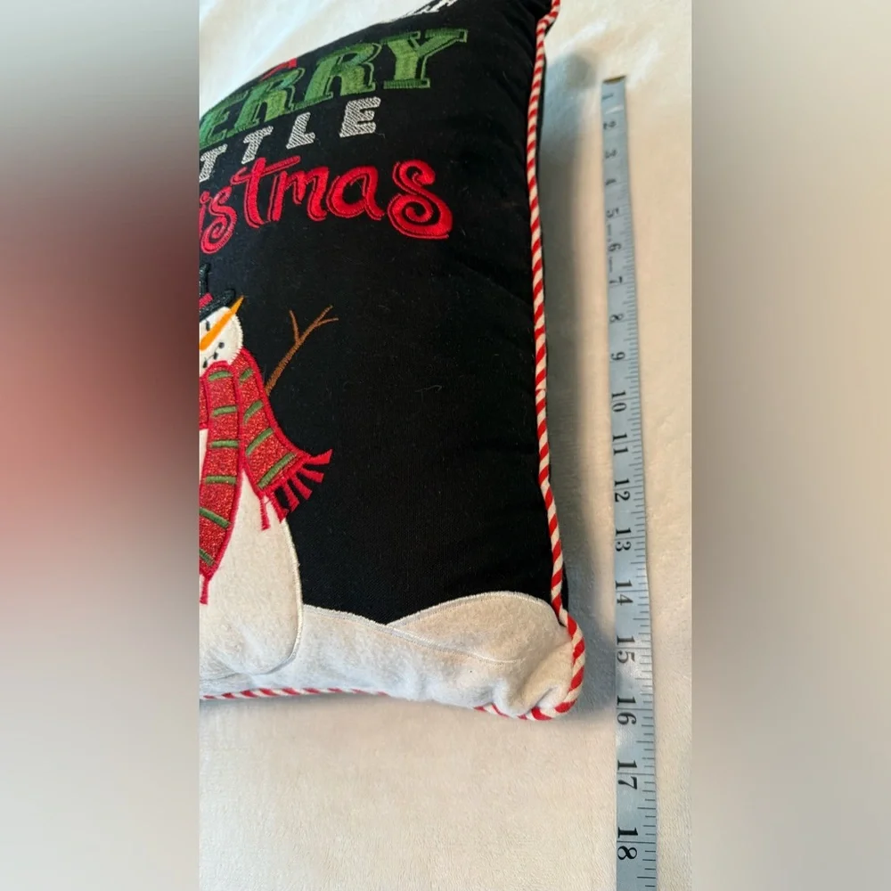 Christmas Snowman Throw Pillow - Have Yourself a Merry Little Christmas- 16x12”